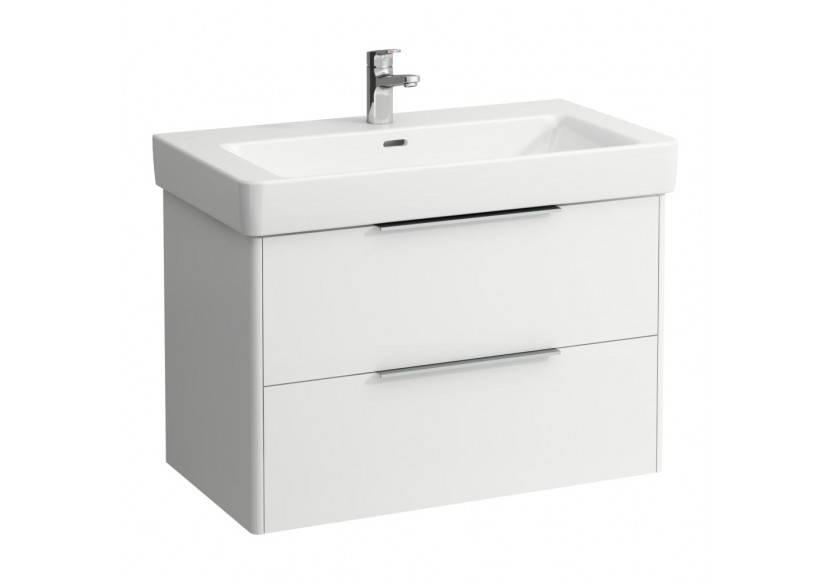 Meuble sous lavabo 2 tiroirs Base Blanc brillant 810 x 440 x 530 mm - H4023921102611 - Laufen