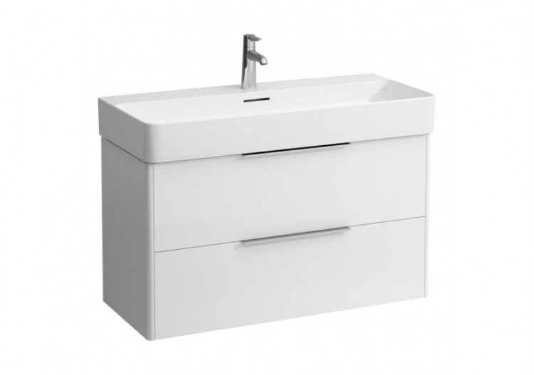 Meuble sous lavabo 2 tiroirs Base Blanc brillant 930 x 390 x 530 mm - H4024121102611 - Laufen