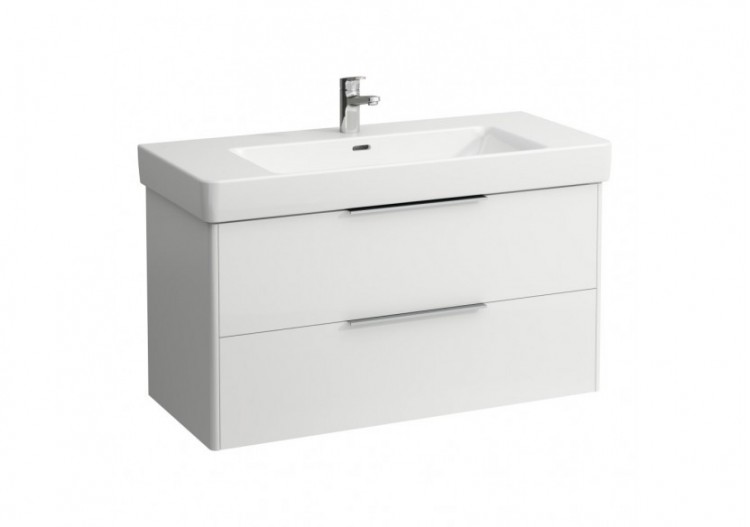 Meuble sous lavabo 2 tiroirs Base Blanc brillant 1010 x 440 x 530 mm - H4024521102611 - Laufen
