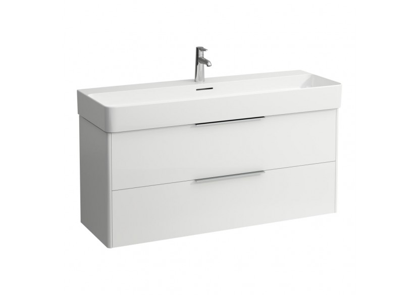 Meuble sous lavabo 2 tiroirs Base Blanc brillant 1180 x 390 x 530 mm - H4024721102611 - Laufen