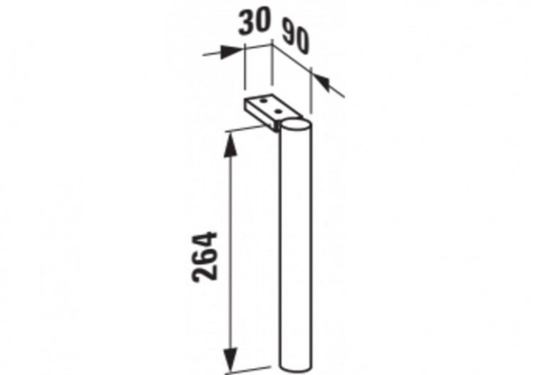 Jeu de pieds réglables (2 pièces) hauteur 264 mm en aluminium anodisé Base 30 x 90 x 264 mm - H4029901100001 - Laufen 2