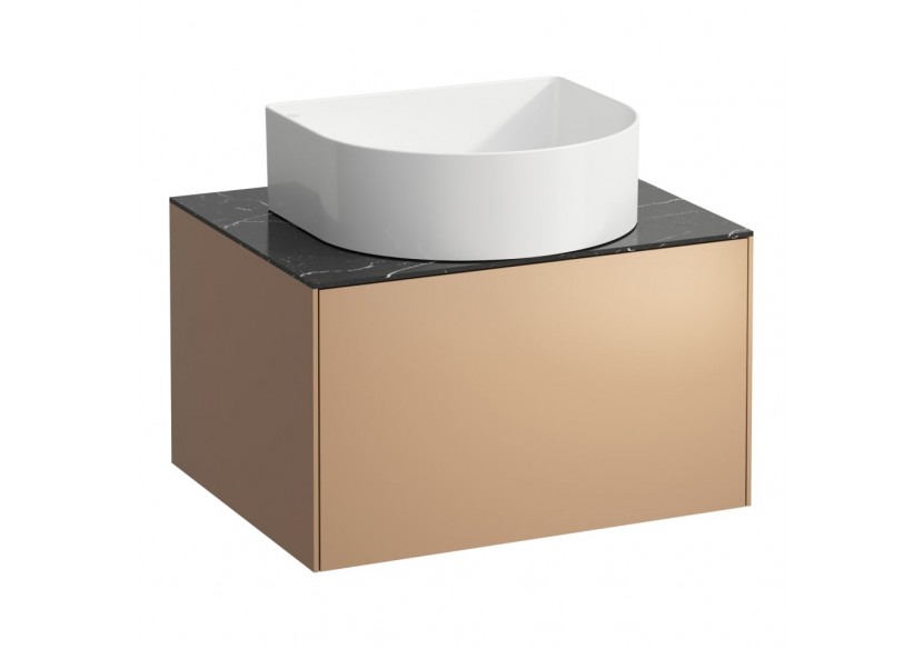 Meuble sous lavabo Sonar Cuivre(laqué), plan noir Marquina 575 x 455 x 340 mm - H4054010341411 - Laufen