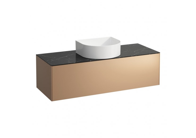 Meuble sous lavabo Sonar Cuivre(laqué), plan noir Marquina 1175 x 455 x 340 mm - H4054210341411 - Laufen