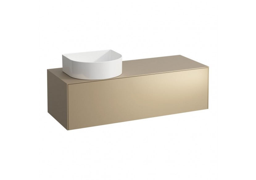Meuble sous lavabo 1 tiroir découpe à gauche Sonar Doré (laqué) 1175 x 455 x 340 mm - H4054220340401 - Laufen