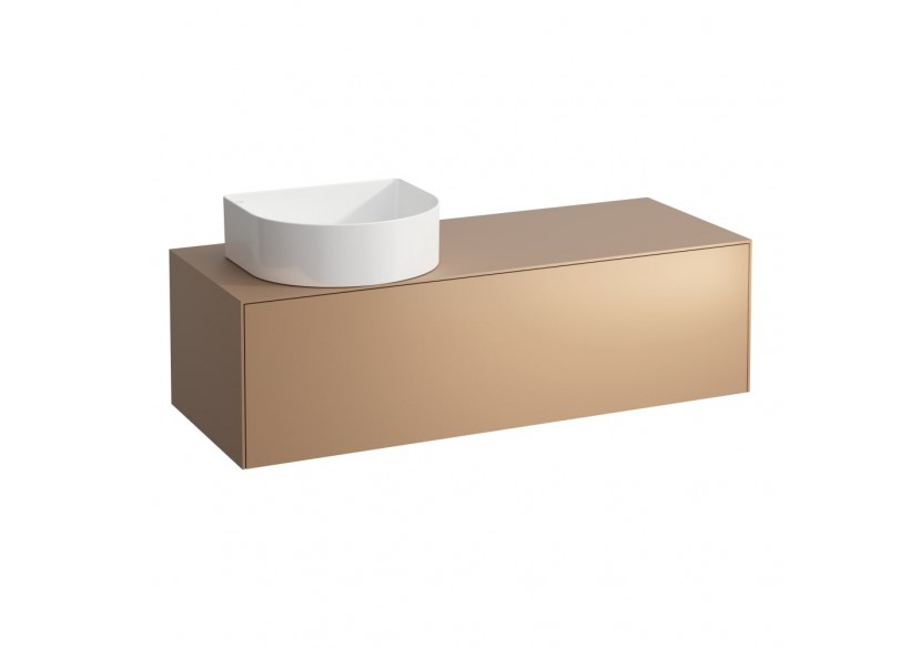 Meuble sous lavabo 1 tiroir découpe à gauche Sonar Cuivre (laqué) 1175 x 455 x 340 mm - H4054220340411 - Laufen
