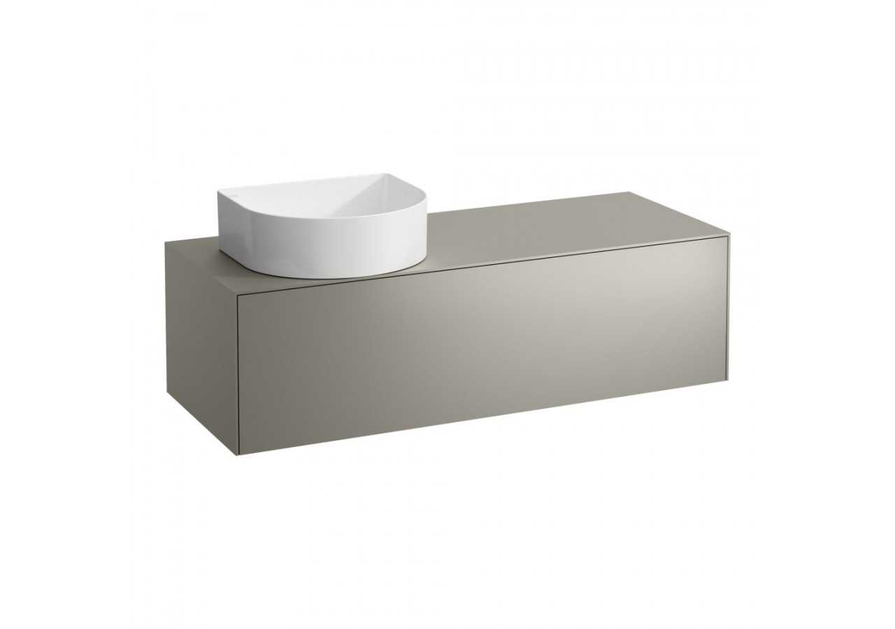 Meuble sous lavabo 1 tiroir découpe à gauche Sonar Titane (laqué) 1175 x 455 x 340 mm - H4054220340421 - Laufen