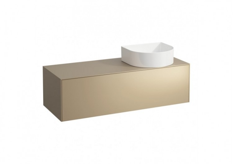 Meuble sous lavabo 1 tiroir découpe à droite Sonar Doré (laqué) 1175 x 455 x 340 mm - H4054230340401 - Laufen