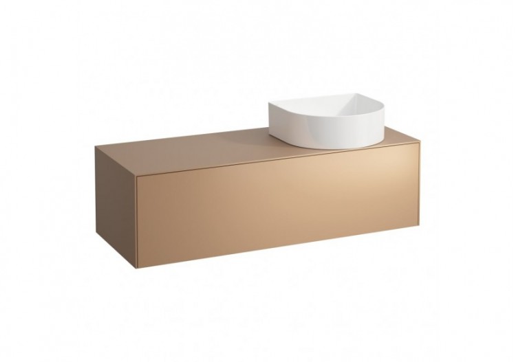 Meuble sous lavabo 1 tiroir découpe à droite Sonar Cuivre (laqué) 1175 x 455 x 340 mm - H4054230340411 - Laufen