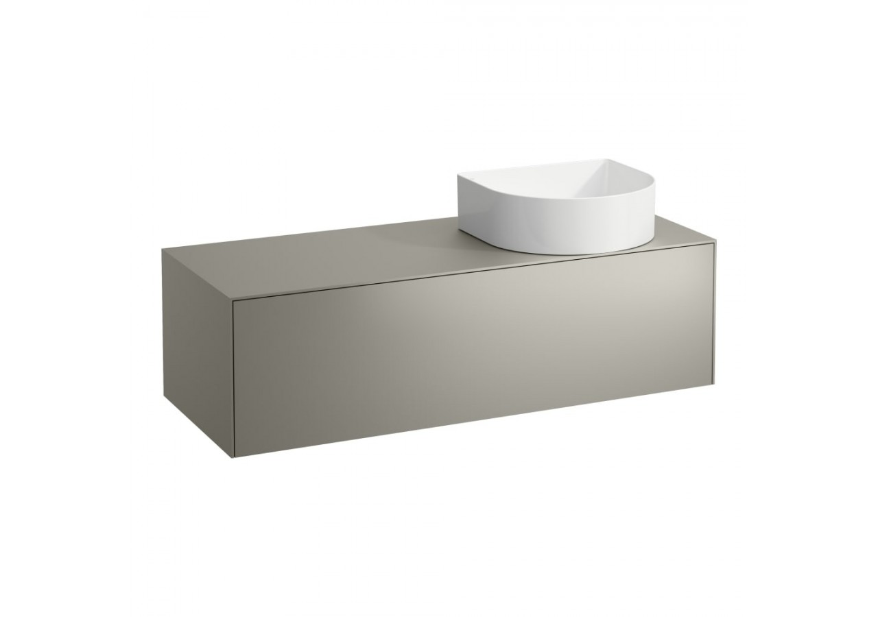 Meuble sous lavabo 1 tiroir découpe à droite Sonar Titane (laqué) 1175 x 455 x 340 mm - H4054230340421 - Laufen