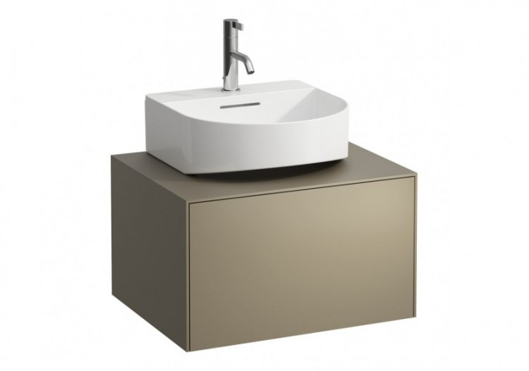 Meuble sous lavabo 1 tiroir Sonar Titane (laqué) 575 x 455 x 340 mm - H4054310340421 - Laufen