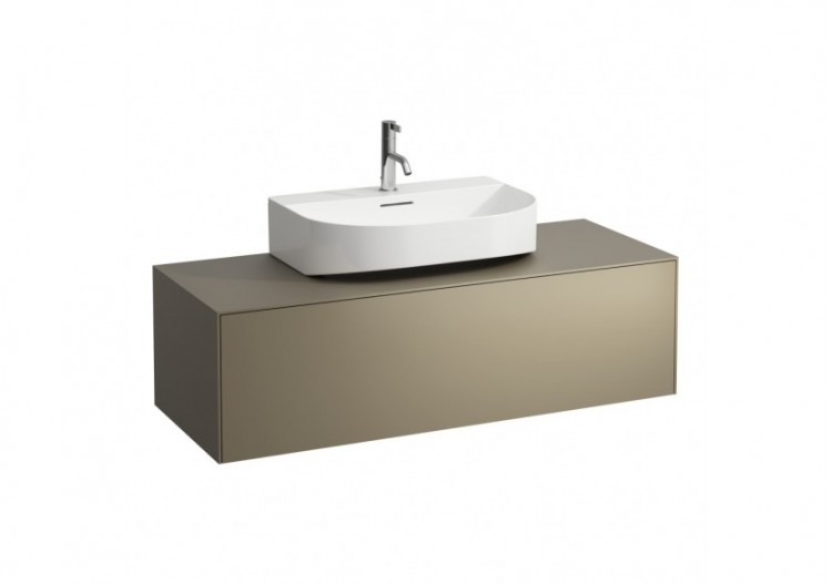 Meuble sous lavabo 1 tiroir Sonar Titane (laqué) 1175 x 455 x 340 mm - H4054510340421 - Laufen