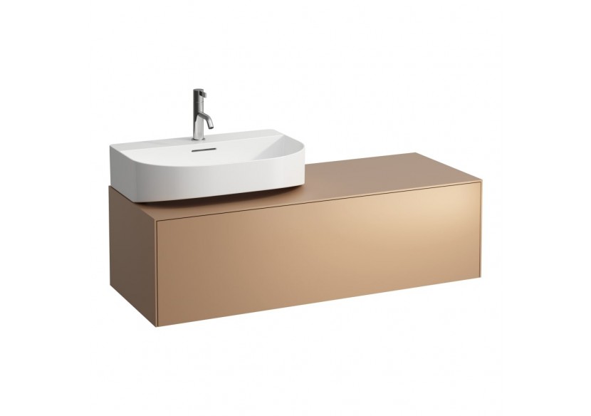 Meuble sous lavabo 1 tiroir découpe à gauche Sonar Cuivre (laqué) 1175 x 455 x 340 mm - H4054520340411 - Laufen