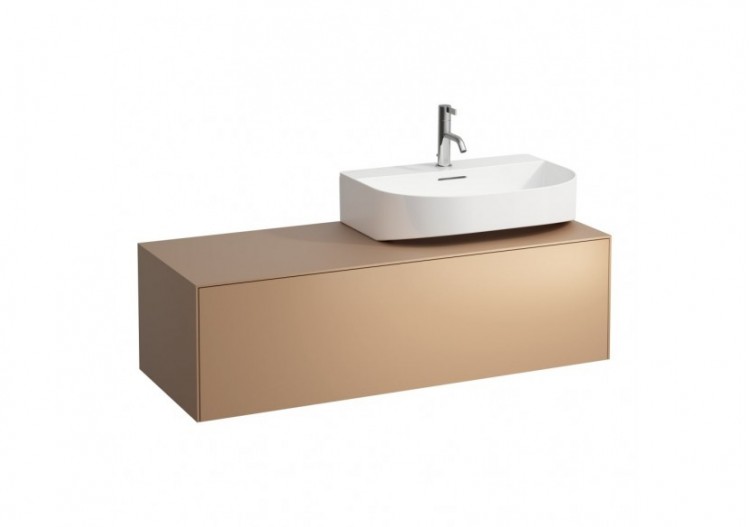 Meuble sous lavabo 1 tiroir découpe à droite Sonar Cuivre (laqué) 1175 x 455 x 340 mm - H4054530340411 - Laufen