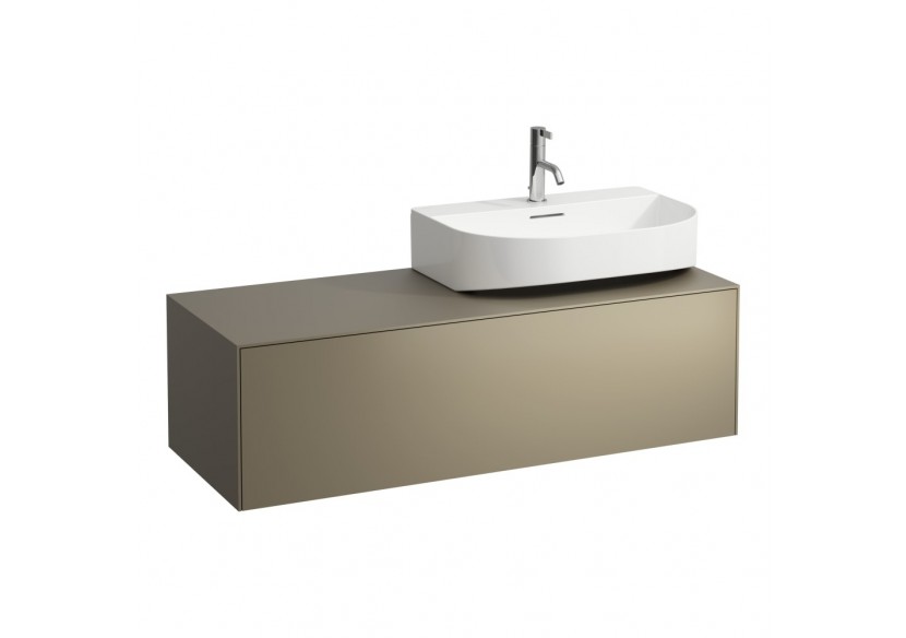 Meuble sous lavabo 1 tiroir découpe à droite Sonar Titane (laqué) 1175 x 455 x 340 mm - H4054530340421 - Laufen