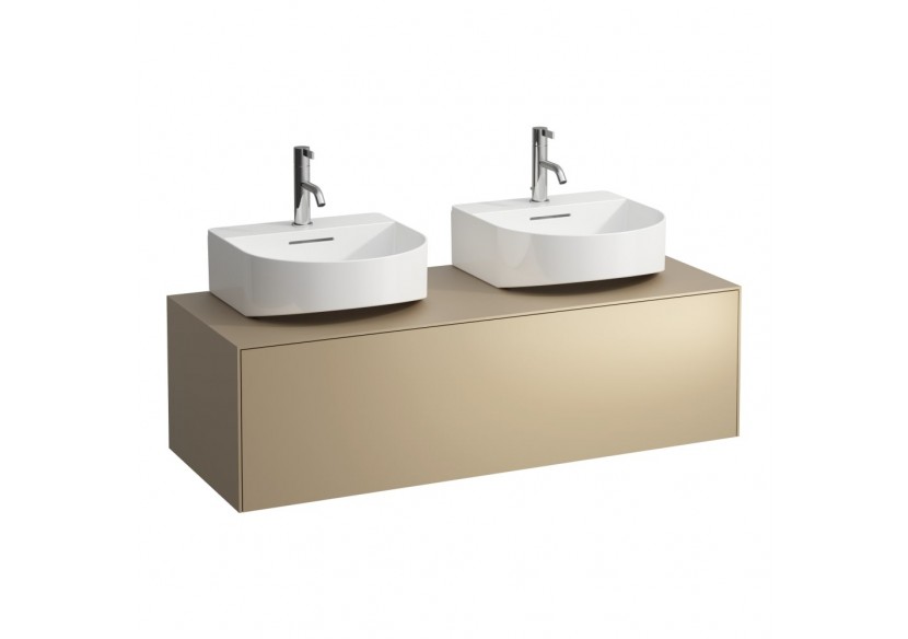 Meuble sous lavabo 1 tiroir découpe à gauche et à droite Sonar Doré (laqué) 1175 x 455 x 340 mm - H4054540340401 - Laufen