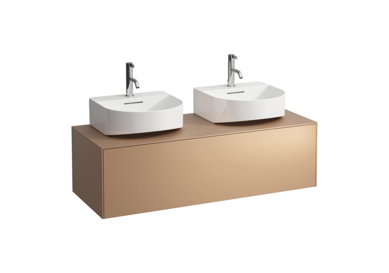 Meuble sous lavabo 1 tiroir découpe à gauche et à droite Sonar Cuivre (laqué) 1175 x 455 x 340 mm - H4054540340411 - Laufen