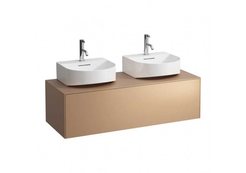 Meuble sous lavabo 1 tiroir découpe à gauche et à droite Sonar Cuivre (laqué) 1175 x 455 x 340 mm - H4054540340411 - Laufen