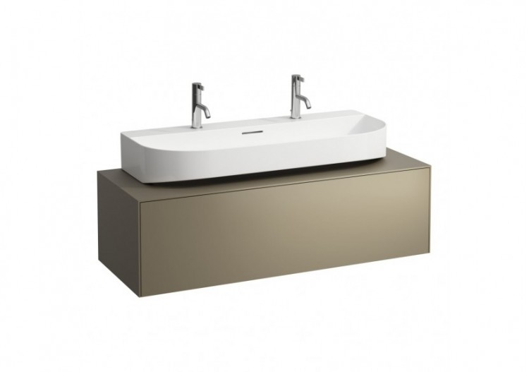 Meuble sous lavabo 1 tiroir Sonar Titane (laqué) 1175 x 455 x 340 mm - H4054610340421 - Laufen