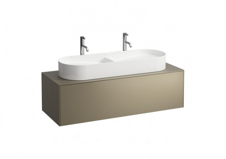 Meuble sous lavabo 1 tiroir Sonar Titane (laqué) 1175 x 455 x 340 mm - H4054710340421 - Laufen