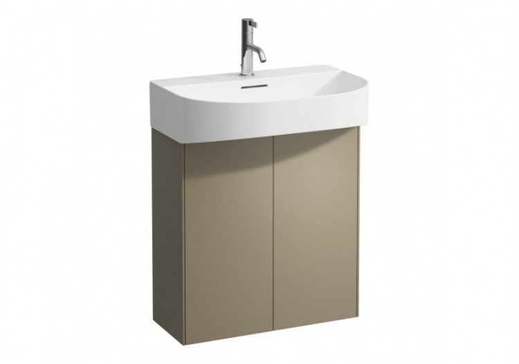 Meuble sous lavabo 2 portes Sonar Titane (laqué) 580 x 240 x 600 mm - H4054830340421 - Laufen