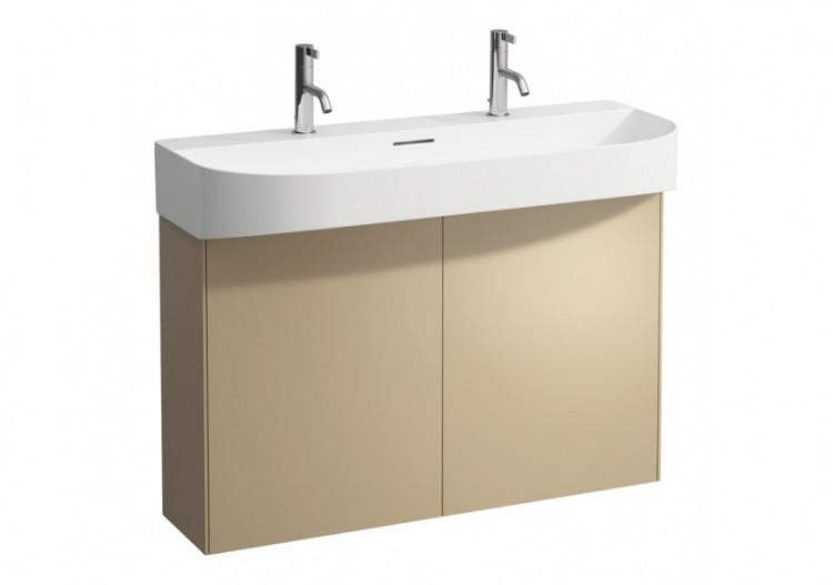 Meuble sous lavabo 2 portes Sonar Doré (laqué) 975 x 240 x 600 mm - H4054840340401 - Laufen