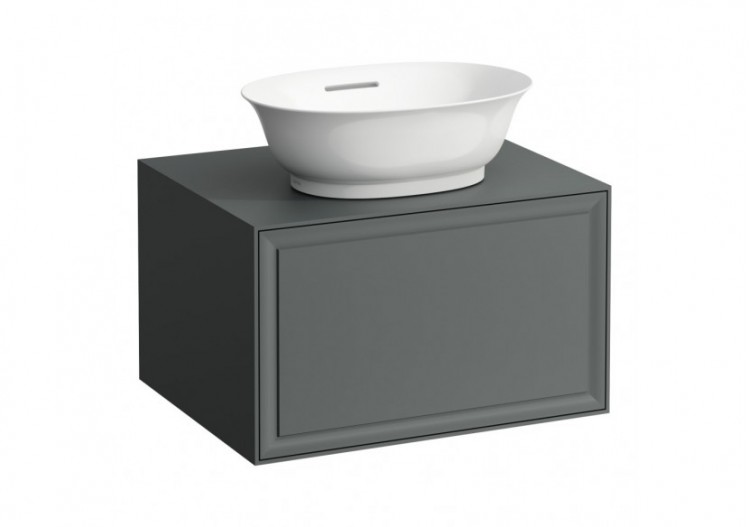 Meuble 600 1 tiroir découpe centrale New Classic Gris signalisation 575 x 455 x 345 mm - H4060010856271 - Laufen