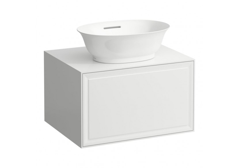 Meuble 600 1 tiroir découpe centrale New Classic Blanc brillant 575 x 455 x 345 mm - H4060010856311 - Laufen