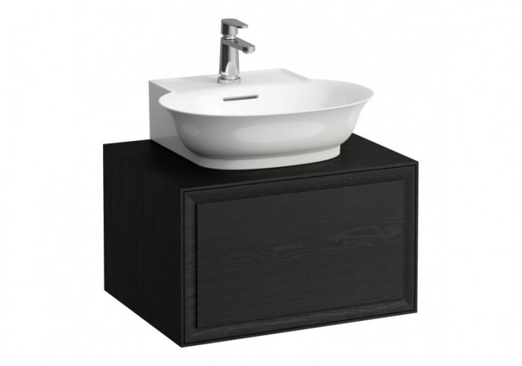 Meuble 600 1 tiroir découpe centrale New Classic Chêne noirci 575 x 455 x 345 mm - H4060030856281 - Laufen