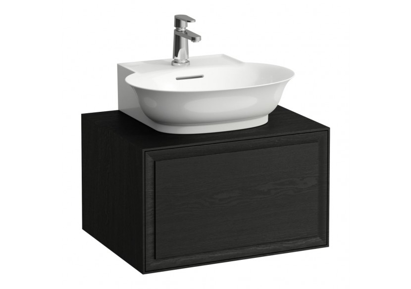 Meuble 600 1 tiroir découpe centrale New Classic Chêne noirci 575 x 455 x 345 mm - H4060030856281 - Laufen