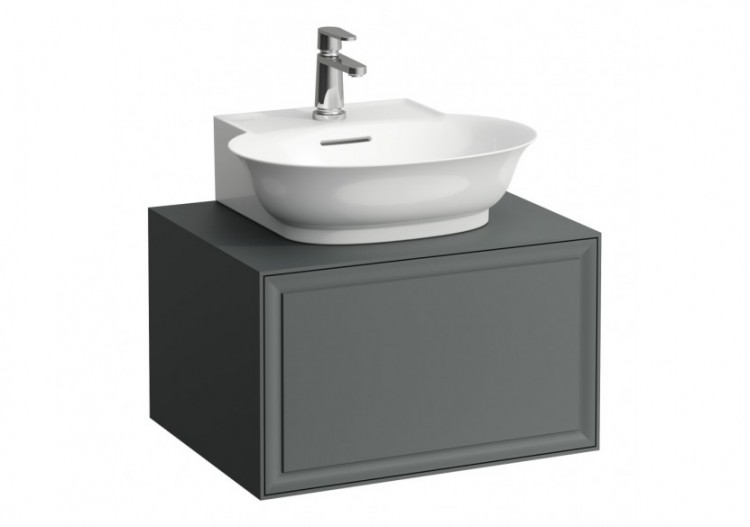 Meuble 600 1 tiroir découpe centrale New Classic Blanc brillant 575 x 455 x 345 mm - H4060030856311 - Laufen