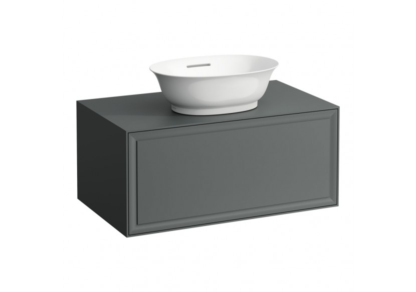 Meuble 800 1 tiroir découpe centrale New Classic Gris signalisation 775 x 455 x 345 mm - H4060110856271 - Laufen