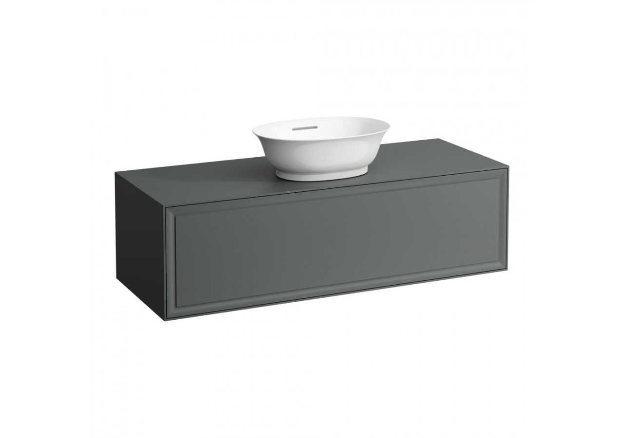 Meuble 1200 1 tiroir découpe centrale New Classic Gris signalisation 1175 x 455 x 345 mm - H4060210856271 - Laufen