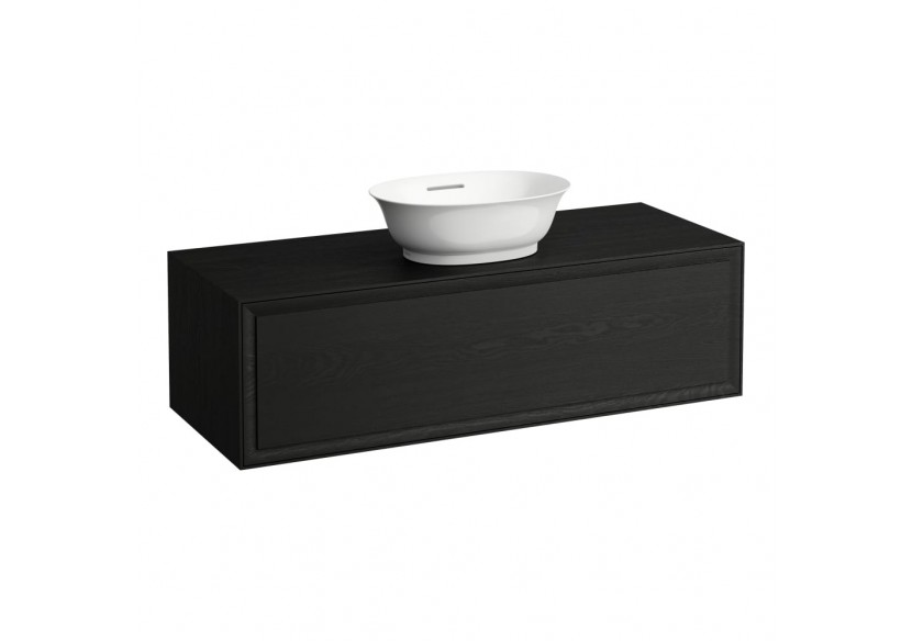 Meuble 1200 1 tiroir découpe centrale New Classic Chêne noirci 1175 x 455 x 345 mm - H4060210856281 - Laufen