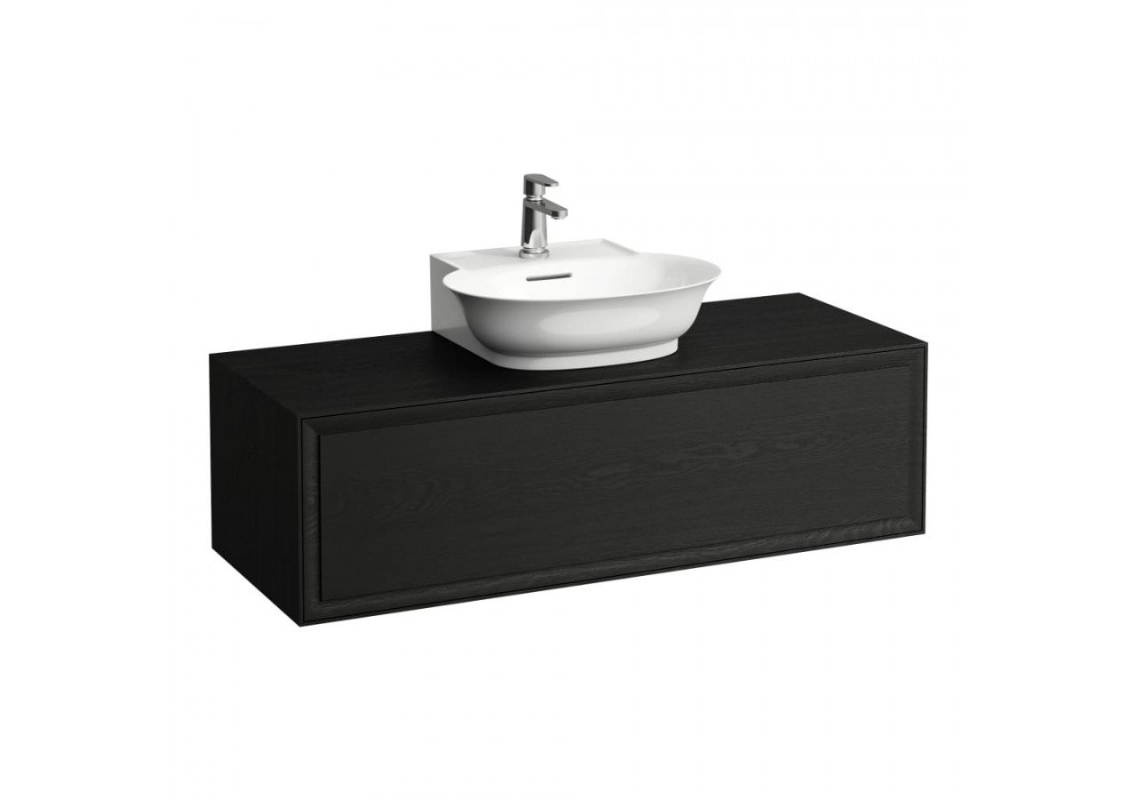 Meuble 1200 1 tiroir découpe centrale New Classic Chêne noirci 1175 x 455 x 345 mm - H4060230856281 - Laufen