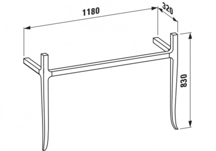 Structure pour lavabo New Classic Noyer 1180 x 320 x 830 mm - H4060730856291 - Laufen 2