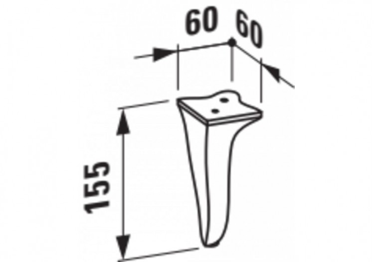 Jeu de pieds réglables (2 pièces) pour meubles New Classic Blanc brillant 60 x 60 x 155 mm - H4060740856311 - Laufen 2