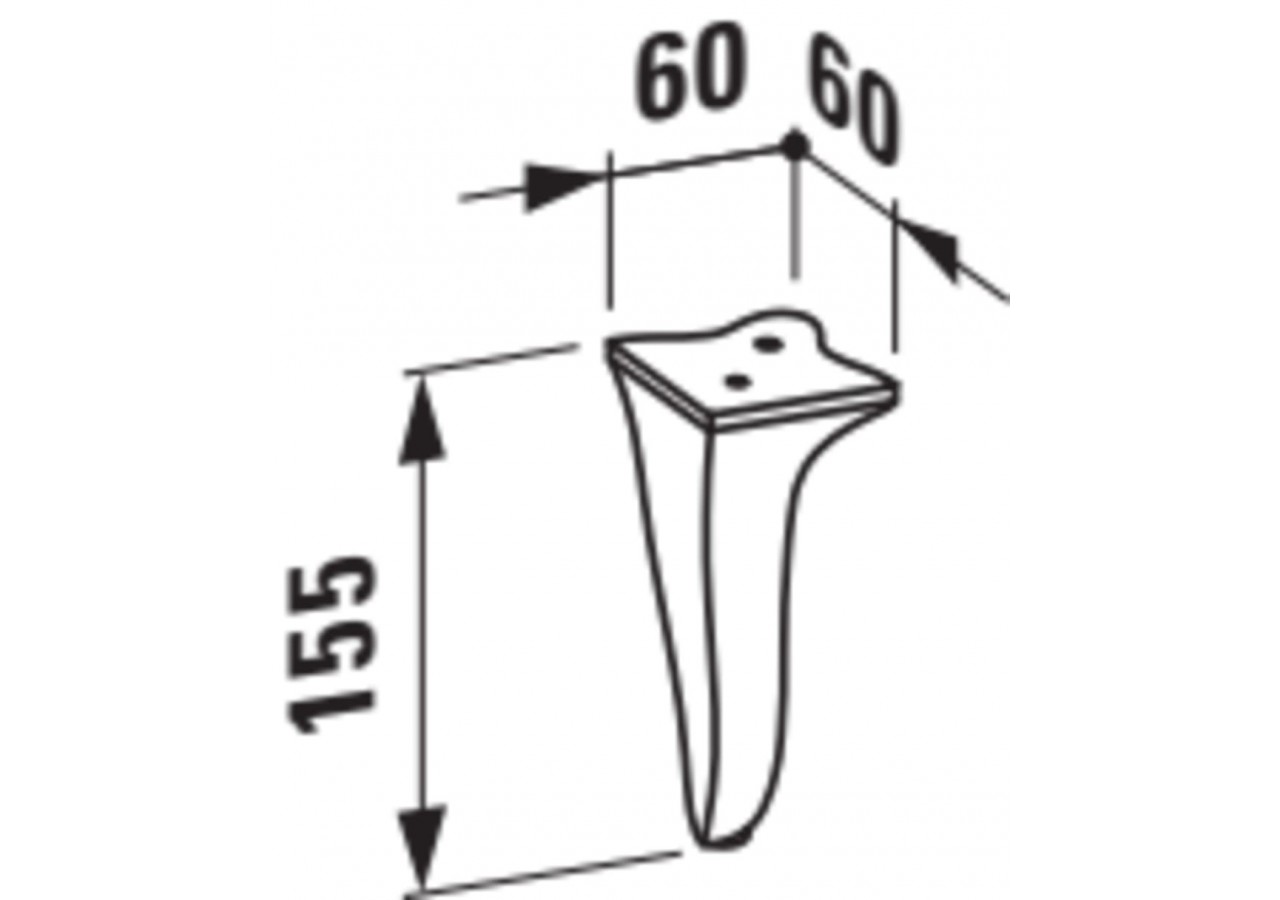 Jeu de pieds réglables (2 pièces) pour meubles New Classic Blanc brillant 60 x 60 x 155 mm - H4060740856311 - Laufen