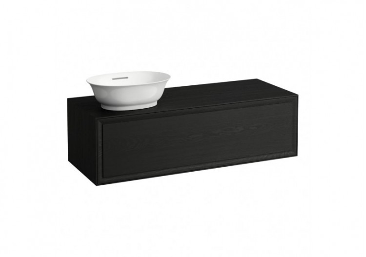 Meuble 1200 1 tiroir découpe à gauche New Classic Chêne noirci 1175 x 455 x 345 mm - H4060810856281 - Laufen