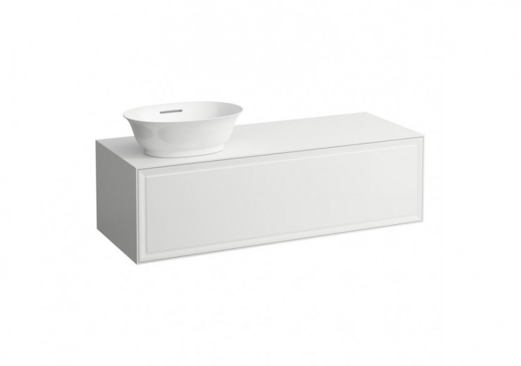 Meuble 1200 1 tiroir découpe à gauche New Classic Blanc brillant 1175 x 455 x 345 mm - H4060810856311 - Laufen