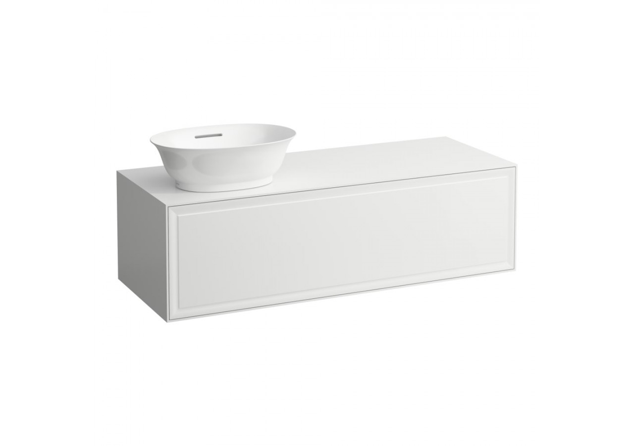 Meuble 1200 1 tiroir découpe à gauche New Classic Blanc brillant 1175 x 455 x 345 mm - H4060810856311 - Laufen