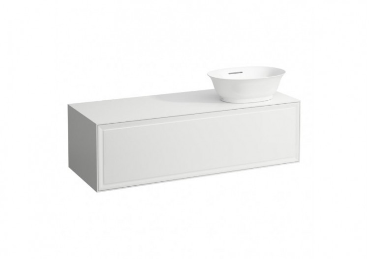 Meuble 1200 1 tiroir découpe à droite New Classic Blanc brillant 1175 x 455 x 345 mm - H4060820856311 - Laufen