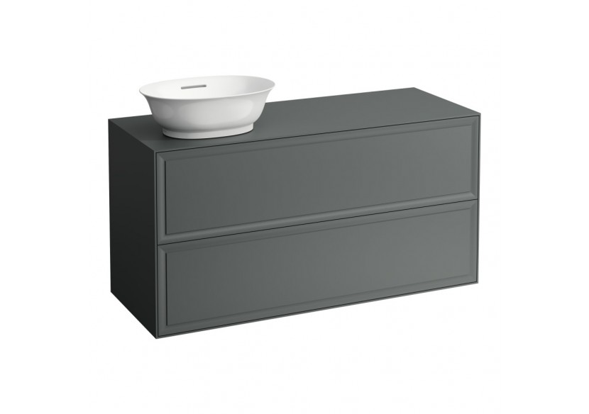 Meuble 1200 2 tiroirs découpe à gauche New Classic Gris signalisation 1175 x 455 x 600 mm - H4060830856271 - Laufen