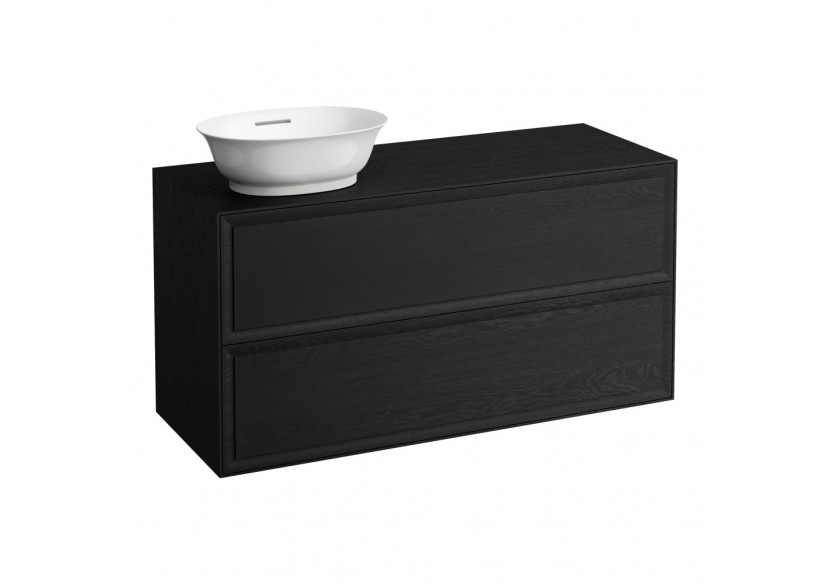 Meuble 1200 2 tiroirs découpe à gauche New Classic Chêne noirci 1175 x 455 x 600 mm - H4060830856281 - Laufen