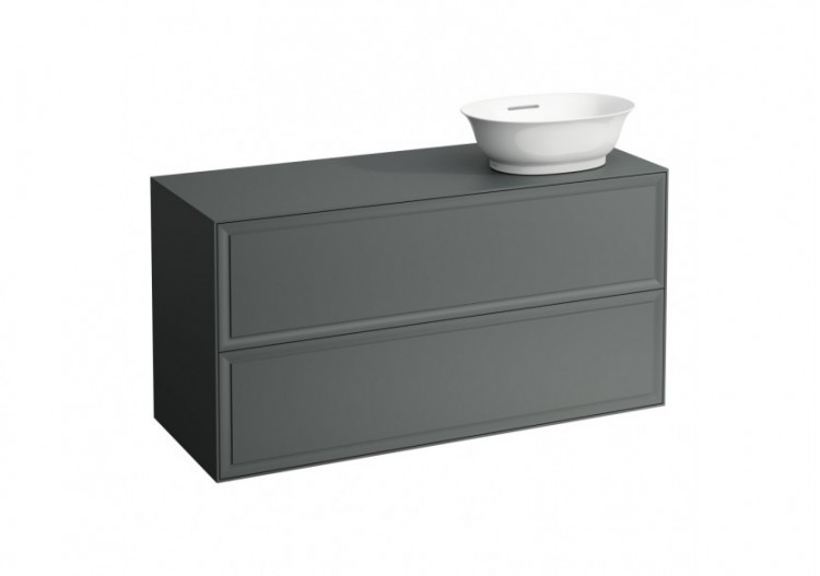 Meuble 1200 2 tiroirs découpe à droite New Classic Gris signalisation 1175 x 455 x 600 mm - H4060840856271 - Laufen