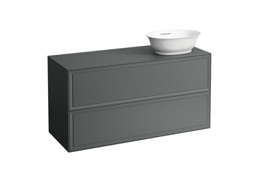 Meuble 1200 2 tiroirs découpe à droite New Classic Gris signalisation 1175 x 455 x 600 mm - H4060840856271 - Laufen