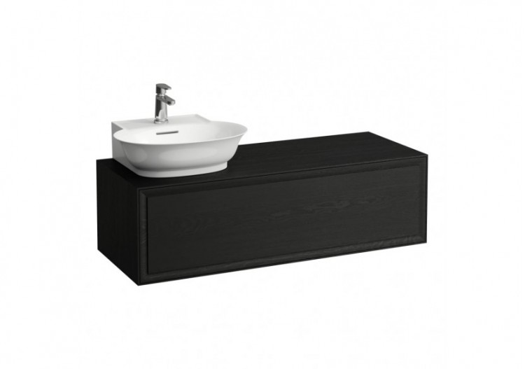 Meuble 1200 1 tiroir découpe à gauche New Classic Chêne noirci 1175 x 455 x 345 mm - H4060850856281 - Laufen