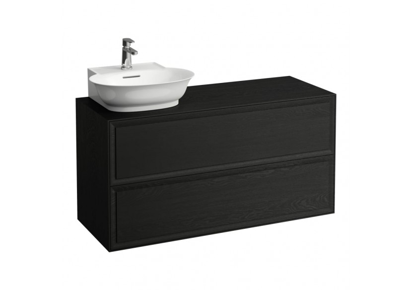 Meuble 1200 2 tiroirs découpe à gauche New Classic Chêne noirci 1175 x 455 x 600 mm - H4060870856281 - Laufen