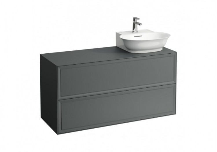 Meuble 1200 2 tiroirs découpe à droite New Classic Gris signalisation 1175 x 455 x 600 mm - H4060880856271 - Laufen