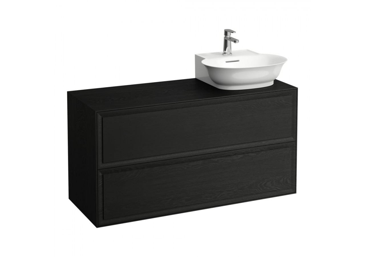 Meuble 1200 2 tiroirs découpe à droite New Classic Chêne noirci 1175 x 455 x 600 mm - H4060880856281 - Laufen