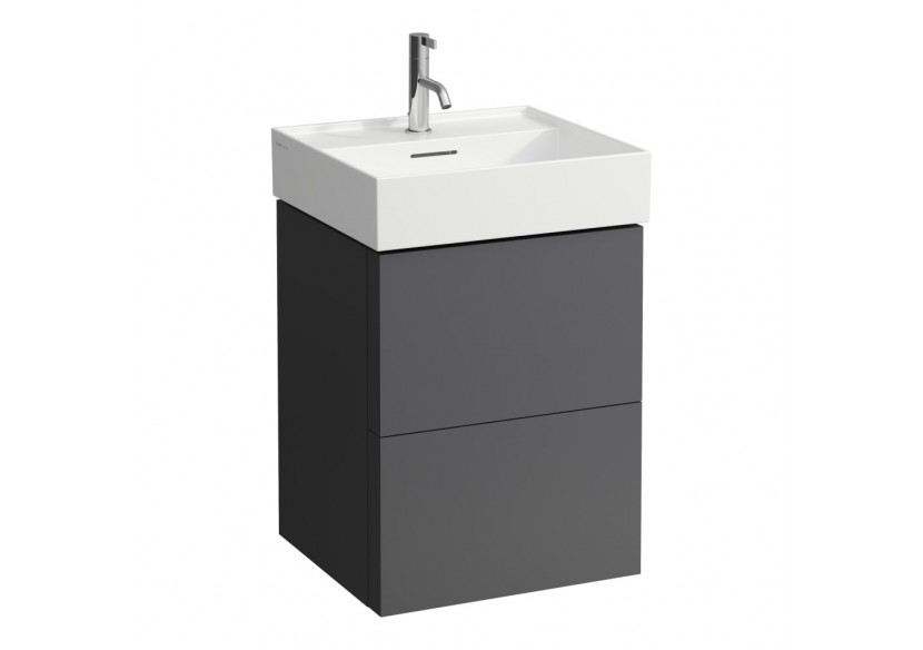 Meuble sous lavabo 2 tiroirs Kartell Gris ardoise 480 x 450 x 600 mm - H4075090336421 - Laufen